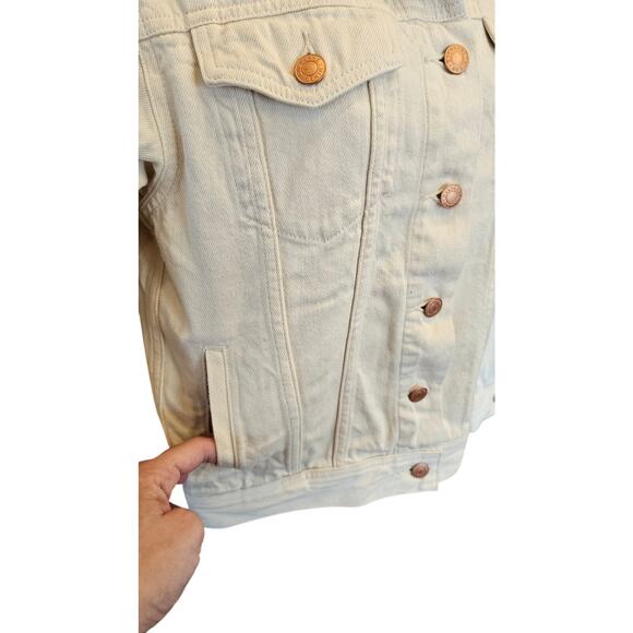 Everlane The denim jean jacket ivory XS casual EUC button up white neutral - Picture 4 of 8